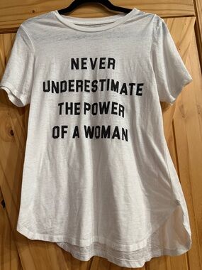 Mighty Fine White Short Sleeve Tee with Black Text